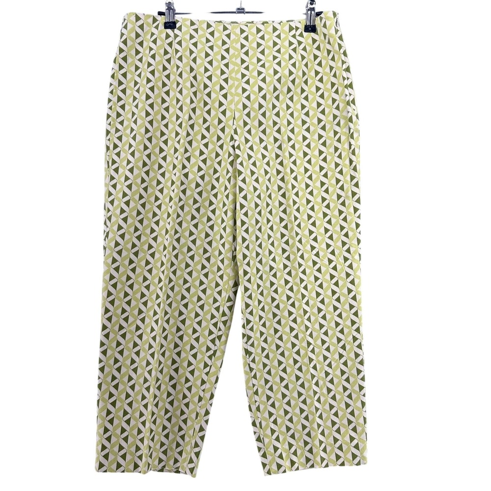 VTG Talbots Petites Stretch Geometric Print Cropped Capri Pants Women's‎ 12 MCM